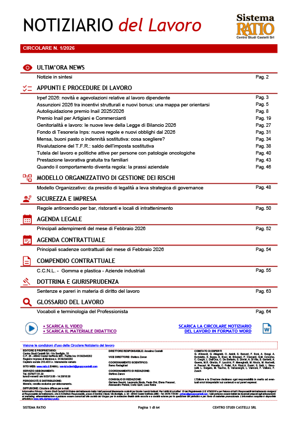 Notiziario del Lavoro